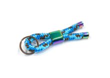 Lager: Schl&uuml;sselanh&auml;nger offen mit Edelstahlschlaufe Blue Camo
